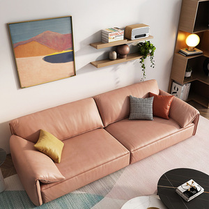 Deux places vert sarcelle luxe moderne top grain en cuir véritable meubles canapé salon ensemble - Product Image 2