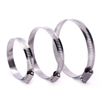 Abrazadera de manguera tipo americano para petróleo y gas W5 de acero inoxidable 316, abrazadera de tubo ajustable con tornillo sin fin, sujetador de petróleo de alta resistencia