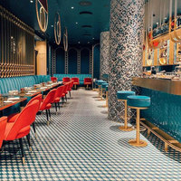 Meubles de restaurant de luxe sur mesure, banquettes et bar au design moderne, table et chaises de salle à manger VIP pour café et bar
