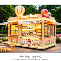 Nouveau Kiosque de Magasin de Desserts Modulaire en Acier Préfabriqué de 20 Pieds avec Vitrine, Compartiment et Évier