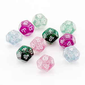<span class=keywords><strong>Jeu</strong></span> de Table de dés Constellation Divination jouets planètes signes nombres dés d'astrologie polyédriques à 12 côtés - Product Image 1