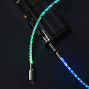 2022มาใหม่ RGB 6A <span class=keywords><strong>สาย</strong></span> USB C ประเภท C <span class=keywords><strong>สาย</strong></span>ชาร์จสว่างขึ้นนำ<span class=keywords><strong>สาย</strong></span>เคเบิลไหล - Product Image 4
