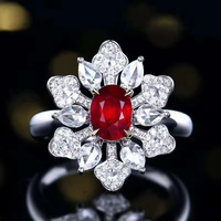 SGARIT Bijoux fins, rubis naturel du Mozambique de 1,02 ct, couleur sang de pigeon, bague-pendentif à double usage, or 18 carats, bijoux en pierres précieuses pour femmes