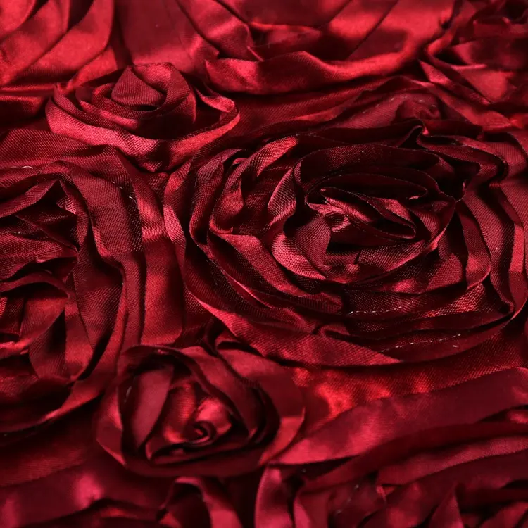 Свадебный ковер, скатерть, 3D розы, цветок, вышивка, атласная Розетка, ткань, вышивка, розетка, ткань для свадебного украшения