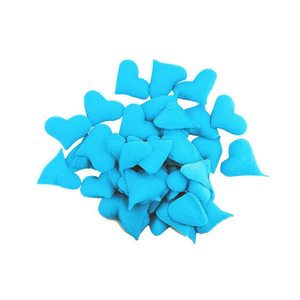 Cuori in tessuto Ilan 2 cm 30 pezzi colore blu per decorazioni artigianali - Product Image 2