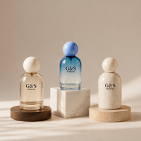 Flacon de parfum vide en verre personnalisé de 50 ml avec bouchon à bille, vaporisateur de luxe pour marque cosmétique