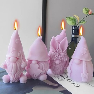 Silicone Candle Mold Dwarf Christmas Craft DIY Plaster Cake Molding Kit Irregular Shape Transparent White - Product Image 1