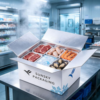 Umweltfreundliche Wiederverwendbare Isolierte Wellpappe-Box mit Aluminiumfolie-Auskleidung für Gefriergut-, Fleisch- und Meeresfrüchte-Transport