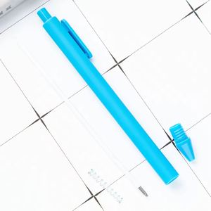 Stylos à bille promotionnels en plastique ABS et caoutchouc souple avec logo personnalisé imprimé pour écriture, recharge bleue et noire - Product Image 6