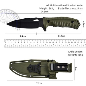 Cuchillo Bowie de Hoja Fija Multiherramienta de Acero Inoxidable con Mango de Nylon y Fibra de Vidrio de Alta Calidad para Caza, Camping Táctico y Bricolaje OEM - Product Image 5