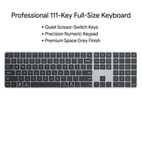 Teclado Inalámbrico Delgado OEM Nuevo con Teclas Completas, 2.4G BT 5.2, Modo Dual, USB, Aleación de Aluminio, Interruptor de Tijera para Computadora/Laptop/Tablet