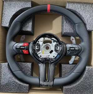 Volante in Pelle Stile Rosso per <span class=keywords><strong>BMW</strong></span> <span class=keywords><strong>Serie</strong></span> F/X/M/E F10 F30 F20 F22 F12 F91 F48 F25 E90 E60 E92 <span class=keywords><strong>M3</strong></span> E87 E39 X5 E70 X6 - Product Image 1