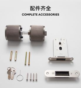 モダンスタイルミニマリストデザインドアロック屋内寝室サイレントシンプル亜鉛合金ドアノブロック - Product Image 6