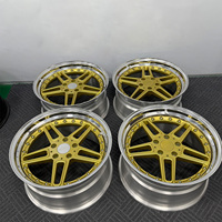 Jantes Mforged Gold Deep Dish à cinq branches multi-pièces, ajustement personnalisé, programme de vente en gros OEM ODM pour les marques de pièces détachées