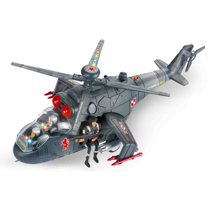 Jouets lumineux en plastique, hélicoptère, avion à bascule avec soldat - Product Image 1
