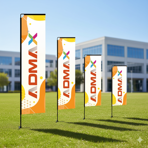 علم ريشة خارجي من الألومنيوم على شكل قطرة ماء للترويج والفعاليات، مطبوع حسب الطلب للإعلانات على الشاطئ - Product Image 1