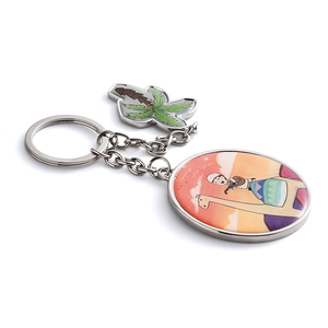 Customized Creative Design Souvenir Gift Hard Enamel Coconut <b>Tree</b> Metal Keychain With Pendant - Product Image 5