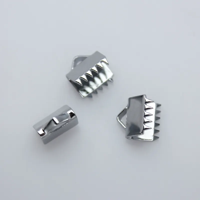 1pcs ngựa Khóa miệng Clip dây kết thúc Mũ chuỗi Ribbon da Clip Foldover kết nối nguồn cung cấp cho DIY đồ trang sức phát hiện