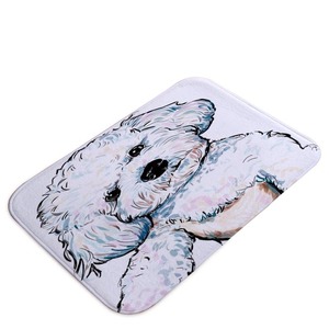 Tapis de sol en flanelle à motif de chien, rectangulaire, antidérapant, absorbant, pour la maison - Product Image 5