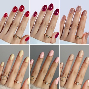 Juego de Uñas Postizas Reutilizables Cortas en Forma de Almendra, CPNP MSDS, Venta al por Mayor, Color <span class=keywords><strong>Verde</strong></span> Claro, Uñas de Gel Suave, Uñas Artificiales a Presión, En Gros - Product Image 4
