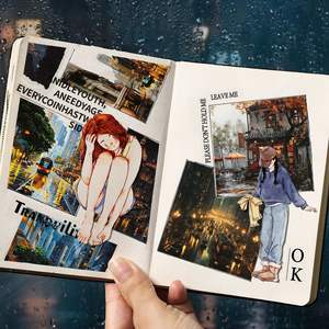 8 autocollants par paquet, série saison des pluies brumeuses, paysages <span class=keywords><strong>de</strong></span> jours <span class=keywords><strong>de</strong></span> pluie, autocollants <span class=keywords><strong>de</strong></span> décoration pour journaux faits à <span class=keywords><strong>la</strong></span> main - Product Image 4