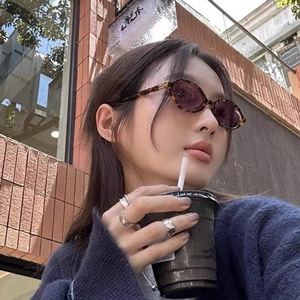 Nuevas Gafas de Sol Retro Ovaladas con Estampado de Leopardo, Montura Pequeña Estilo Y2K para Mujer, Protección UV400, Montura de PC, Lentes Tipo AC, Estilo Urbano - Product Image 1