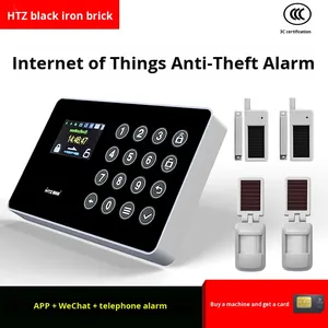 Đen Sắt Gạch Không Dây Chống Trộm Báo Động HB-2050 Nhà Cửa Hàng Cửa Sổ Năng Lượng Mặt Trời Powered Cảm Biến Hồng Ngoại Từ Xa Hệ Thống An Ninh - Product Image 2