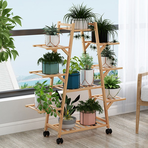 Présentoir à fleurs moderne et multifonctionnel écologique, support pour plantes <span class=keywords><strong>en</strong></span> <span class=keywords><strong>bambou</strong></span> pour jardin intérieur, balcon, usage domestique, étagère de présentation - Product Image 2