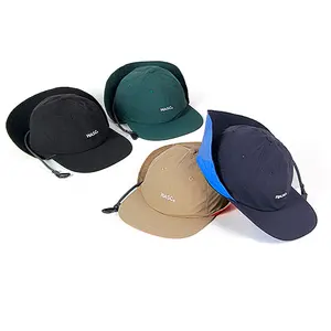 [Unstructured] Custom Logo camp Hiking Fishing Sun Hat Drawstring Adjustable Visor Baseball Caps With Neck Flap