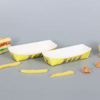 Boîte à collation en carton kraft blanc personnalisée, boîte à hot-dogs, boîte à frites jetable