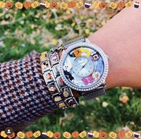 Venta al por Mayor de 18 Pulseras de Acero Inoxidable 316L con Dijes de Corazón Italiano Vintage en Oro y Plata, Marca SSJ, para Aniversario de Mujer