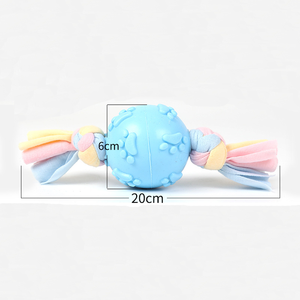 Juguete interactivo para perros pequeños, forma de caramelo, Bola de algodón, cuerda, Tug of War - Product Image 5