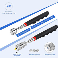 8LB extensible télescopique réglable lumière LED aimant magnétique bâton outil de ramassage bâton avec lumière LED