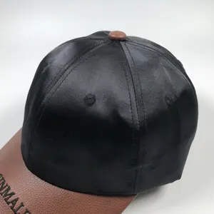 OEM Premium Colorful Unisex 2 Tone Brown Colors 6 Panel Unstructured Baseball Cap With Embroidery Logo Brim Custom Leather Hat