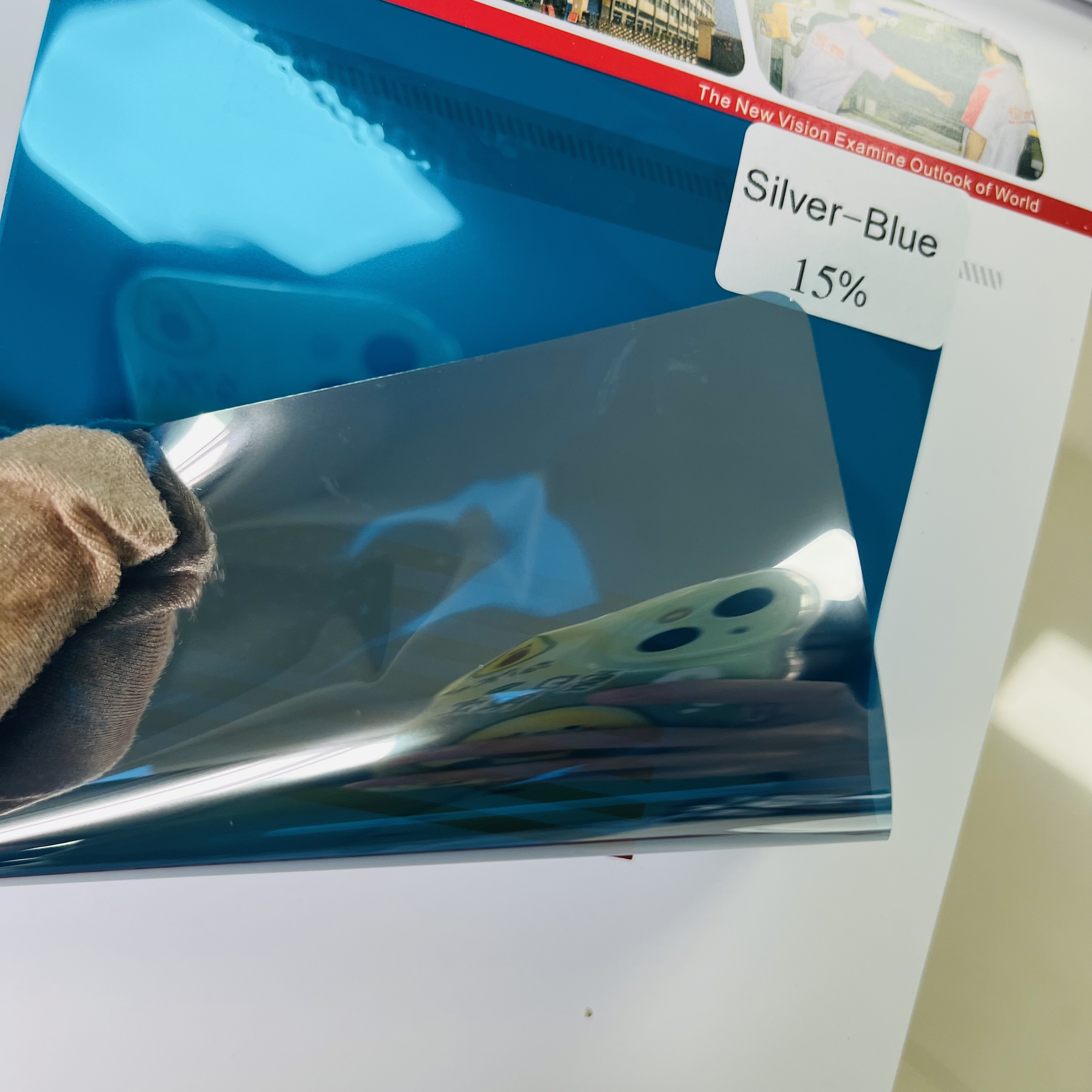 Bleu et argent, TAILLE: 1.52*30M