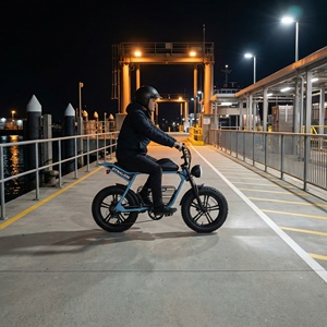 Vélo électrique tout-terrain avec phare LED et klaxon, idéal pour les espaces d'attente des trajets maritimes et les zones urbaines rétro. - Product Image 2