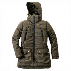 2026 Wholesales Winter Solid Hunting Jacket Hood Breathable Warm Customized Brand Logo Back Neck Outdoor 100% Cotton Canvas - Product Image 1