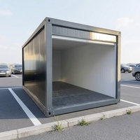 Abri de stationnement mobile préfabriqué en conteneur plat, design moderne respirant, garage pour voiture, anti-corrosion, portable
