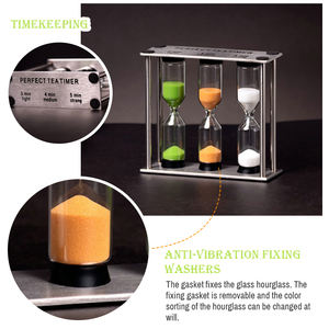 3min 4min 5min Temporizador de té de metal Reloj de arena perfecto para cocinar de regreso a la escuela y otros momentos Minutos Temporizador de arena - Product Image 6