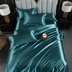 XinLan Double moderne solide soie Polyester Satin violet bébé été drap de <span class=keywords><strong>lit</strong></span> cadeau Simple 4 pièces luxe noël ensemble de literie - Product Image 2