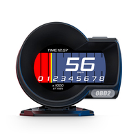 Universal OBD2 + GPS Smart Gauge Smart Digital Instrument Compteur de vitesse Température de l'eau/Tension/Horloge Survitesse HUD F8 PULS