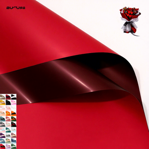 ช่อดอกไม้สีอ่อนสุดหรูของขวัญสองสีกระดาษห่อดอกไม้กันน้ำสินค้าใหม่กระดาษสีแดง - Product Image 2