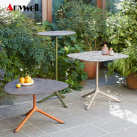 Mobilier d'hôtel Durable Personnalisé Salle À Manger Compact Stratifié Hpl Top Table Extérieure