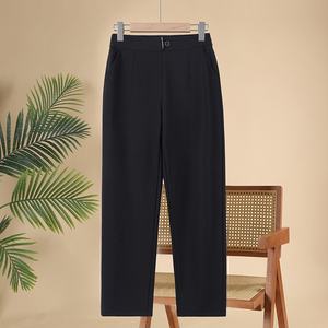 <span class=keywords><strong>Pantaloni</strong></span> comodi elastici da <span class=keywords><strong>donna</strong></span> Casual primavera estate abito da lavoro a metà ampio Design formale traspirante frontale piatto per il lavoro d'ufficio - Product Image 3