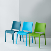 Chaise de salle à manger en plastique empilable moderne, poids lourd, polypropylène italien Pp, vente en gros de bar, appartement, salle de sport, salle de bain