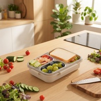 Boîte à bento en acier inoxydable Aohea, 2 compartiments, récipient pour le déjeuner, contrôle des portions, design personnalisé, vente en gros avec couvercle, utilisation en restaurant