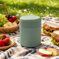 Bocaux isothermes personnalisables en acier inoxydable pour soupes et repas, gris glace, portables, avec couvercle intégré et joint hermétique, faciles à nettoyer