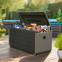 Armoires de cuisine extérieures modernes en résine de 200 gallons avec couvercle verrouillable, imperméables, résistantes aux UV, écologiques, meubles de patio, outils de jardin