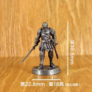 Figurines miniatures de chevaliers impériaux en laiton blanc, collection de figurines, pièces d'échecs en métal, ornement de jeu de table, cadeau - Product Image 2