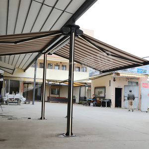 Auvent papillon noir haut de gamme autoportant abri solaire télécommande en aluminium <span class=keywords><strong>Cassette</strong></span> complète auvent Double face pour <span class=keywords><strong>café</strong></span> - Product Image 2